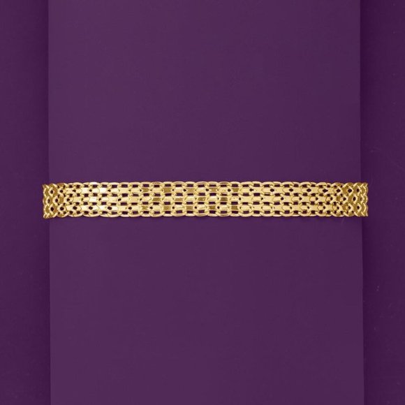 Italian 14kt Yellow Gold Bismark-Link Bracelet. 8"